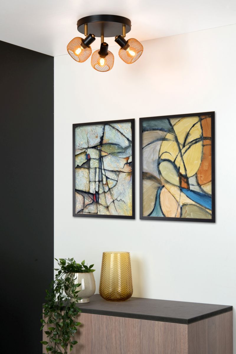 Lucide MAREN - Stropné bodové svietidlo - Ø 37 cm - 3xE14 - matné zlato / mosadz